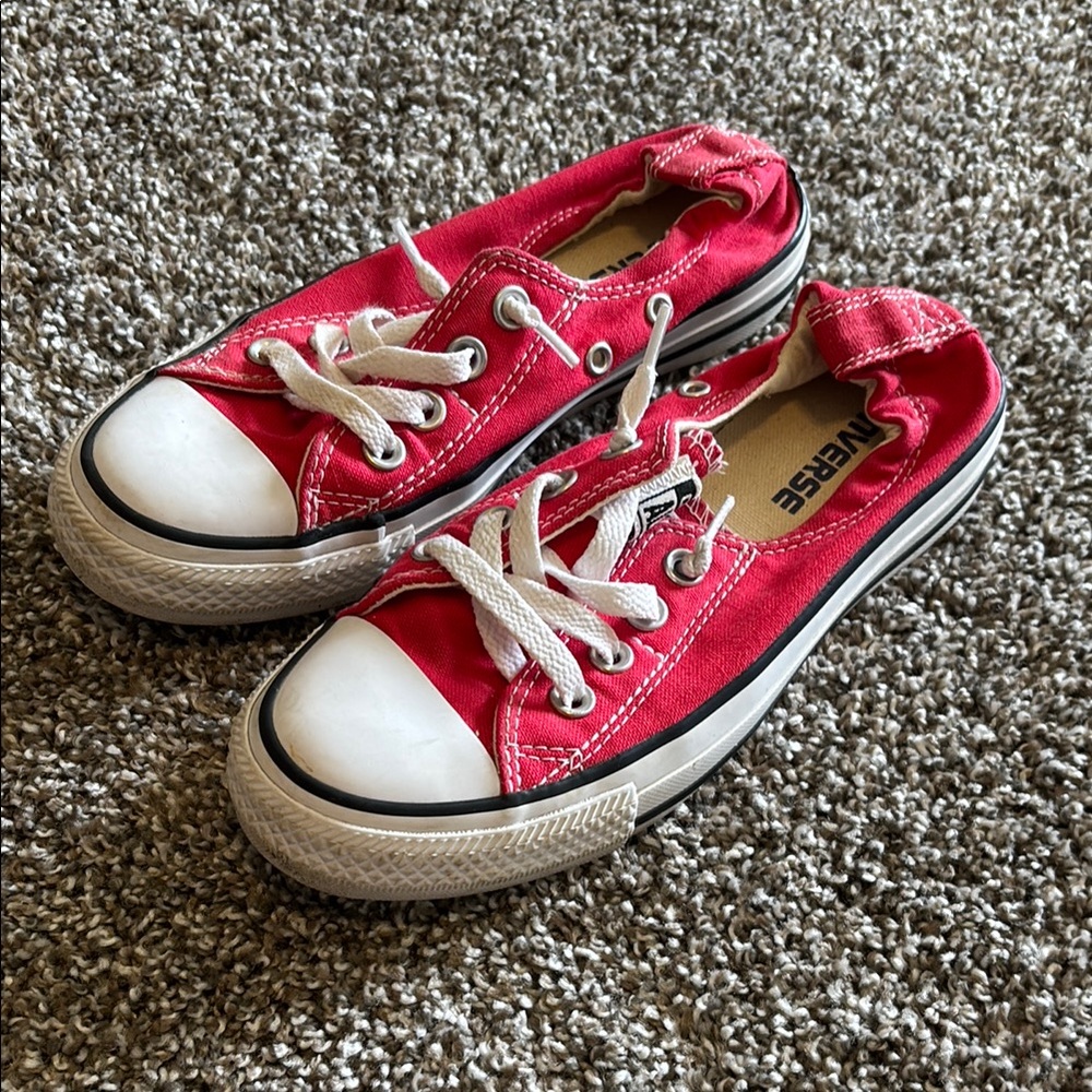 Converse Red and White Canvas Sneakers Iconic Style